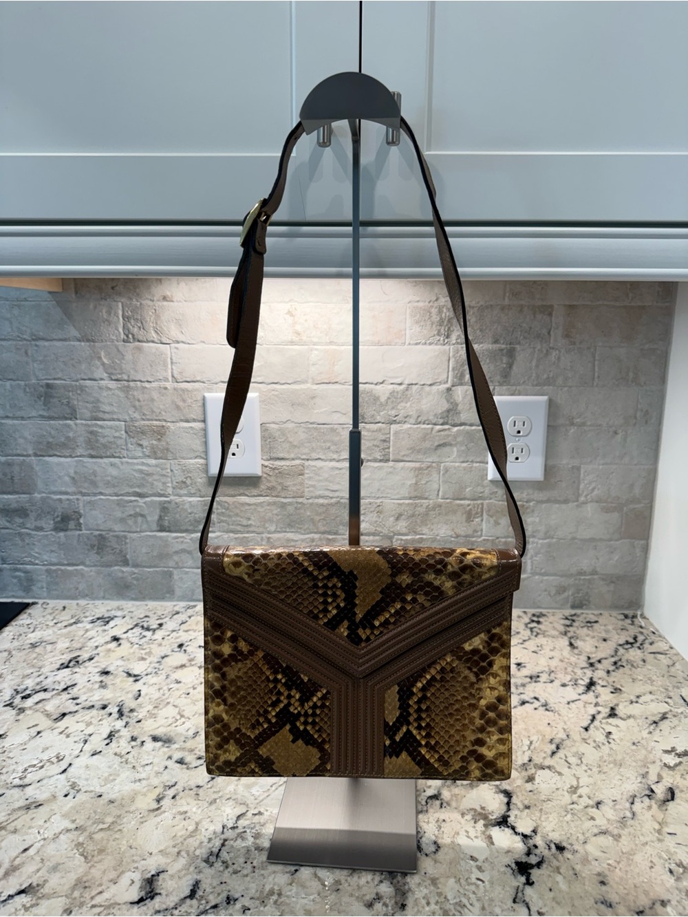 Yves Saint Laurent EUC Python & Leather Crossbody w/COA - Picture 3 of 9